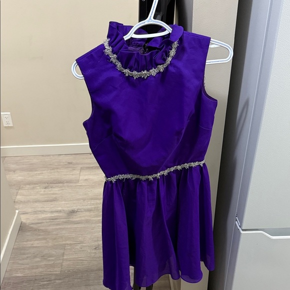 Royal Purple ruffle dress vintage retro - Picture 1 of 3
